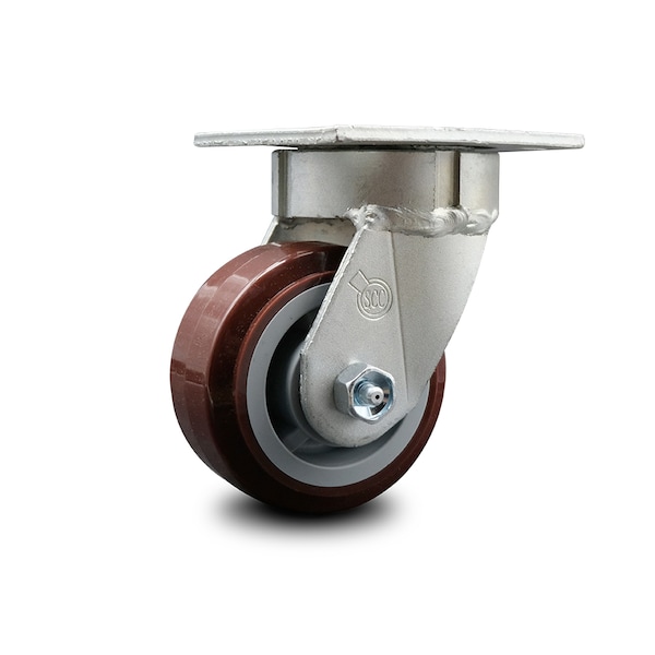 4 Inch Kingpinless Poly on Polyolefin Wheel Swivel Top Plate Caster SCC